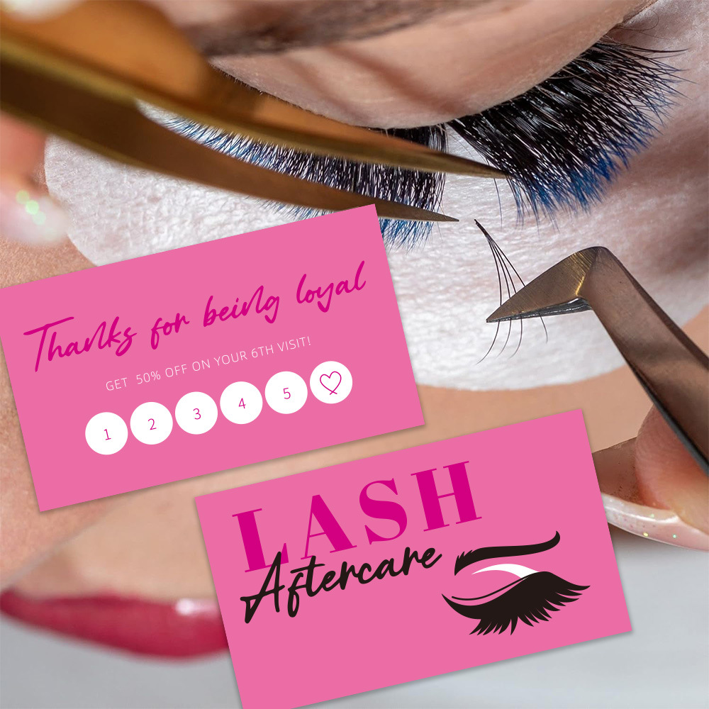 Eyelash Extension Aftercare - 50 Uds. Tarjeta de visita de