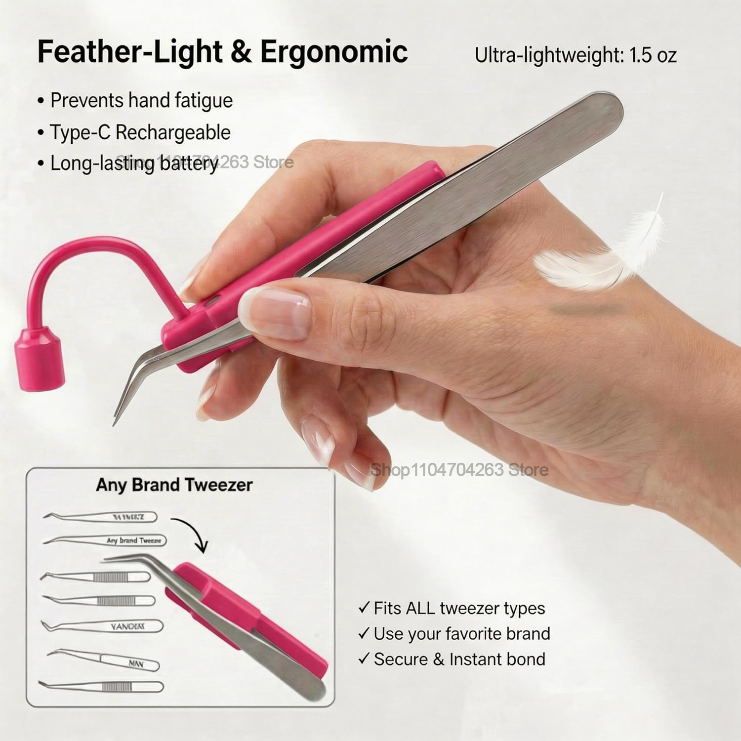 Mini Lámpara UV para Pestañas  - Lash Extension Tweezers reseña y precio
