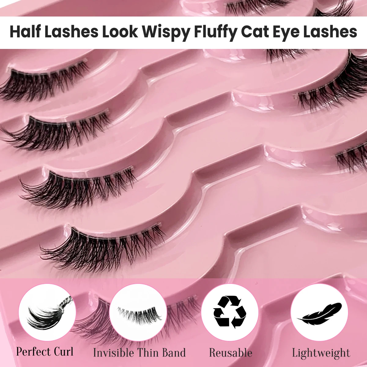 AMSDCN 10 Pares de Pestañas Po - Eyelash Extension Medium reseña y precio