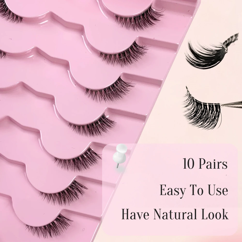 AMSDCN 10 Pares de Pestañas Po - Eyelash Extension Medium reseña y precio